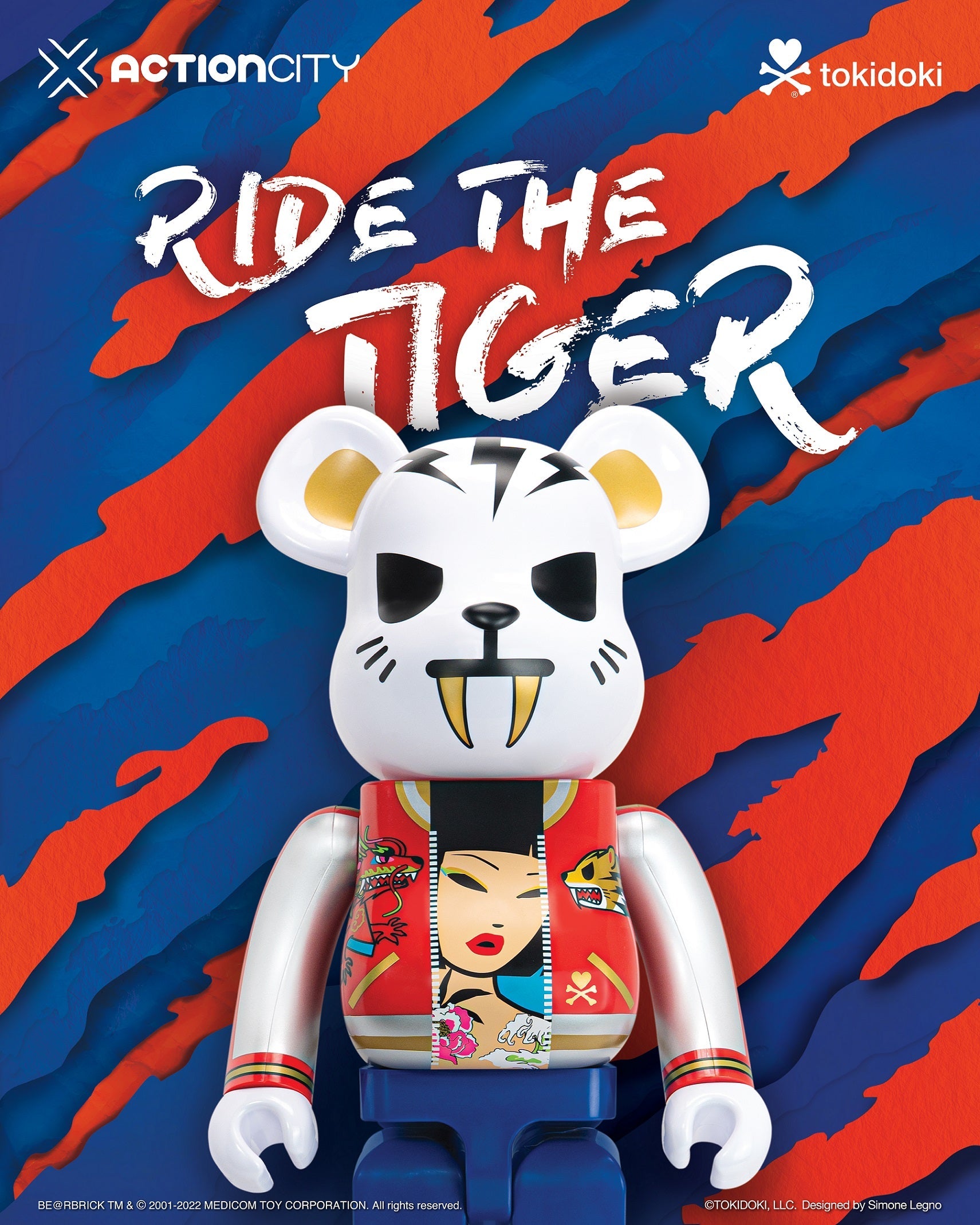 tokidoki Bearbrick Electric Tiger 1000%