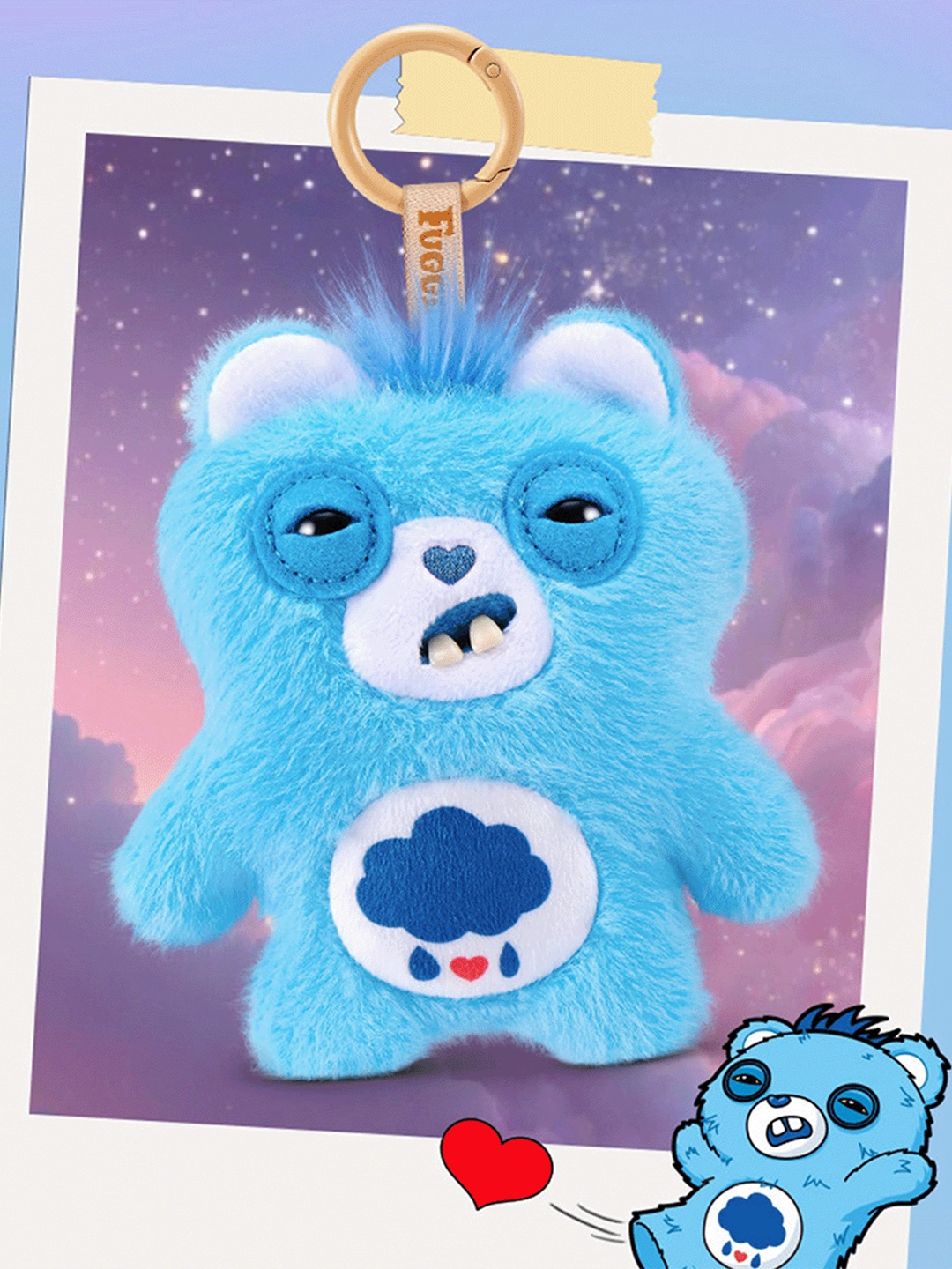 Fuggler Heart Care Bear Monster Plush Keychain Blind Box