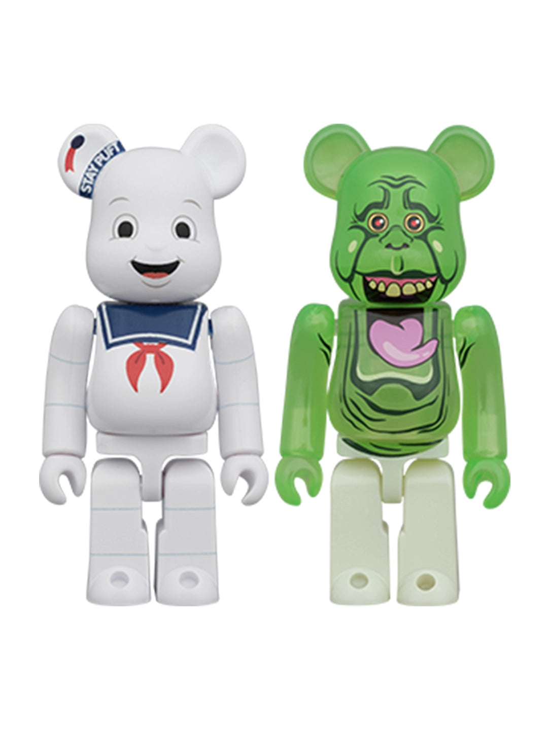 [ pre-order ] Bearbrick Stay Puft Marshmallow Man & Slimer 100% Set of 2