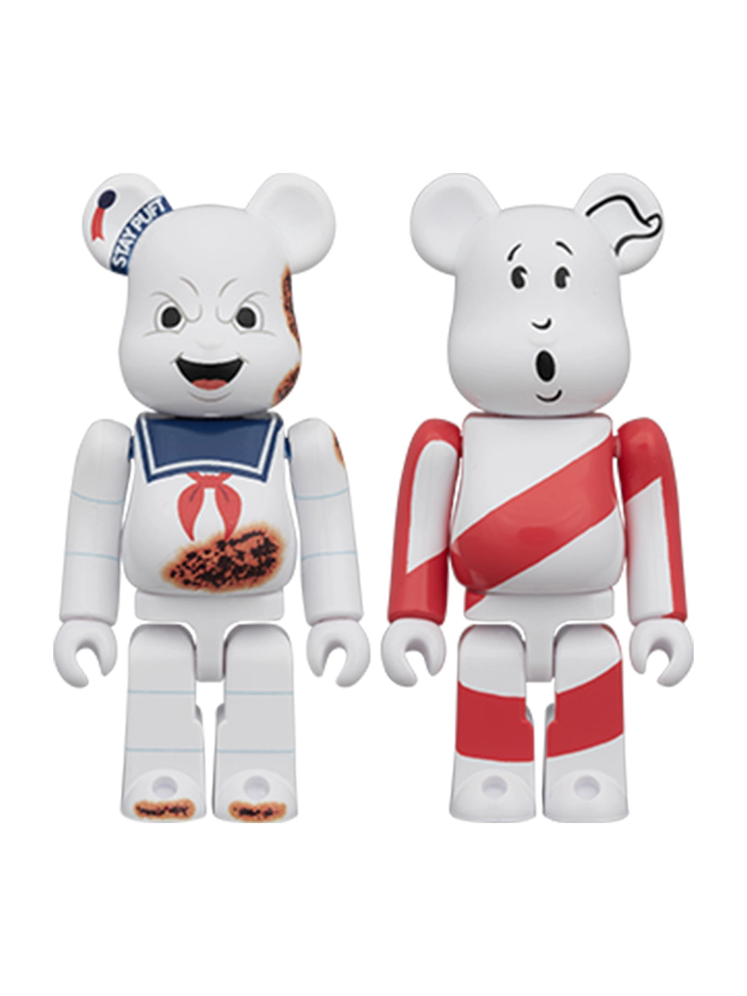 [ pre-order ] Bearbrick Stay Puft Marshmallow Man "Angry Face" & No Ghost 100% set of 2