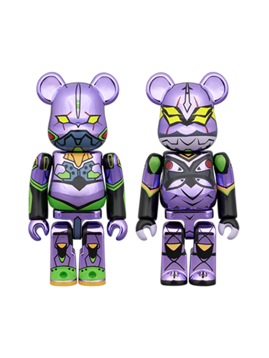 [ Pre-order ] Bearbrick Evangelion Unit-01 Chrome Ver. & Mark.13 Chrome Ver. Set Of 2 100%
