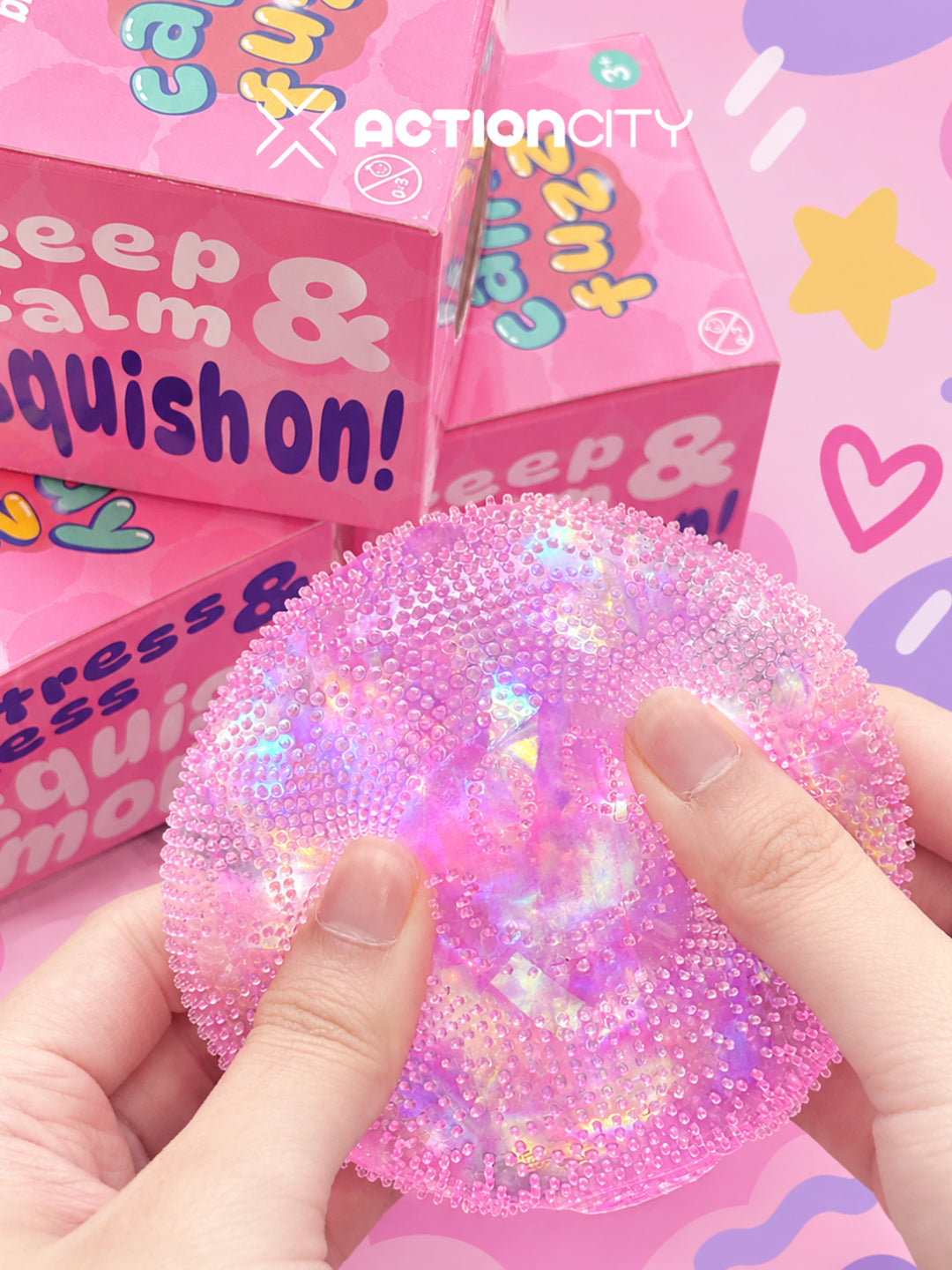 Breadou™ Candy Fuzz Smiley Squishy [ Pink ] – ActionCity Thailand