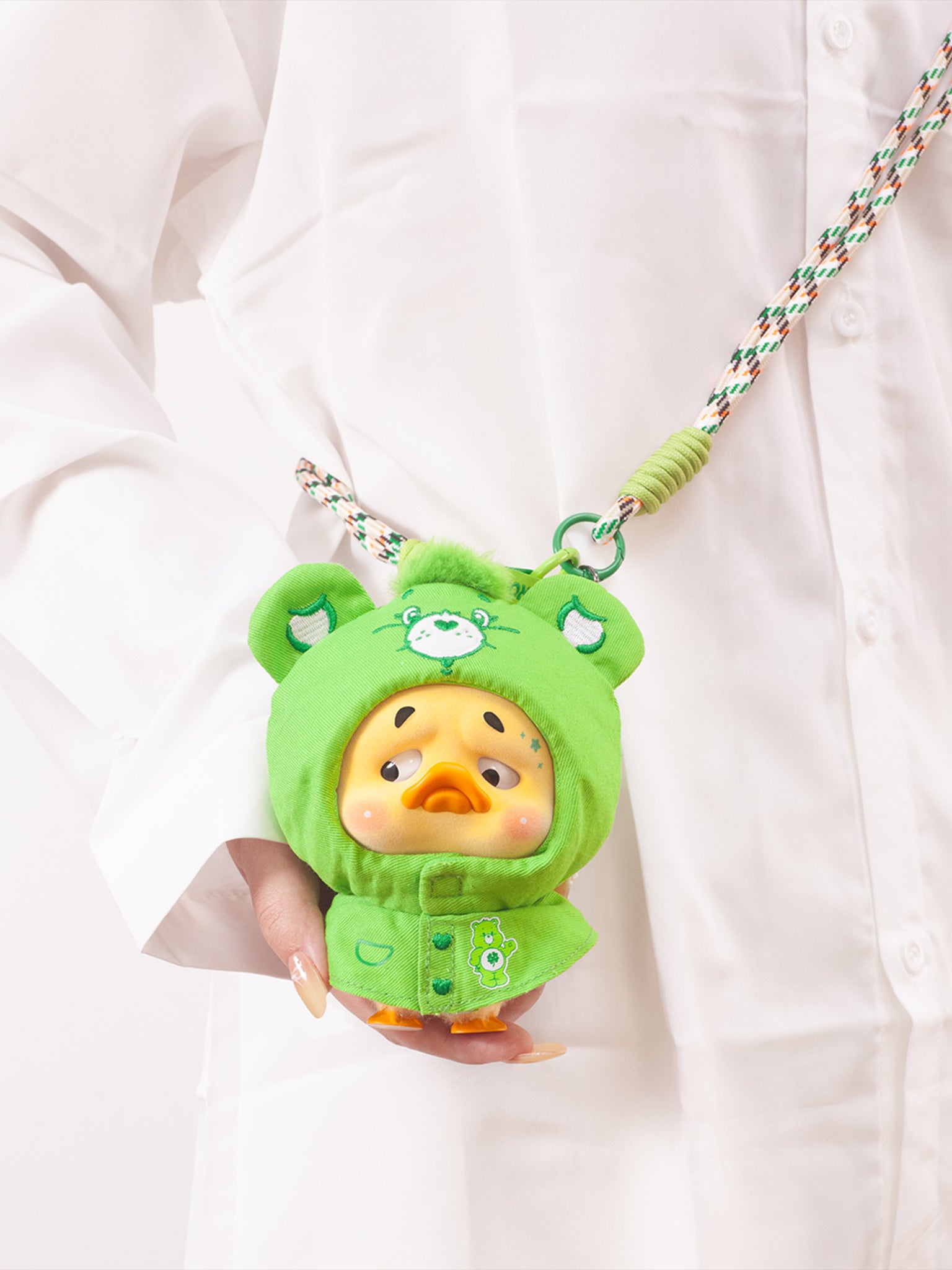 Upset Duck X Care Bears Neon Sweetheart Duck Series Plush Keychain Blind Box