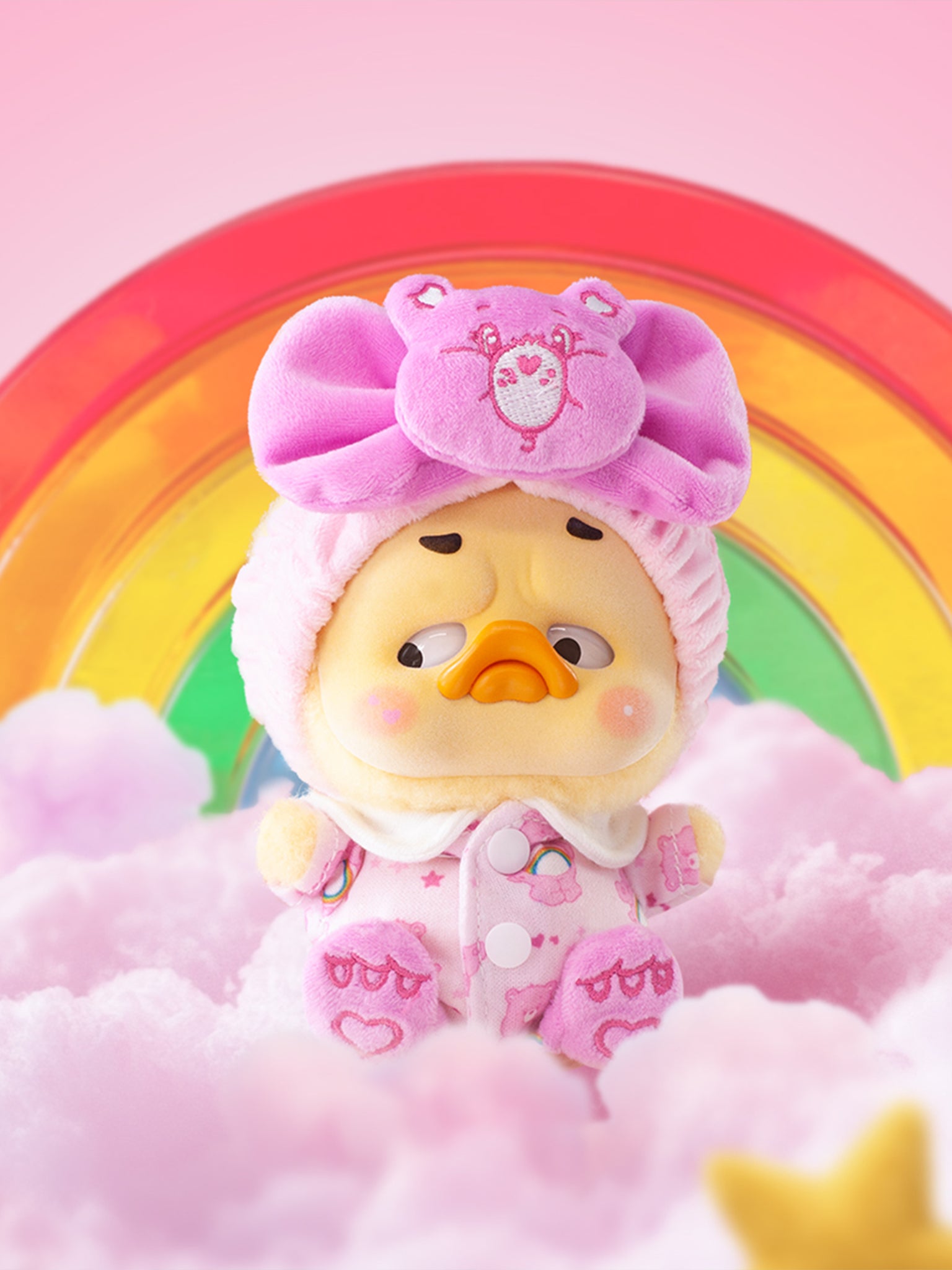 Upset Duck X Care Bears Be Rainbow Duck Plush Keychain Blind Box