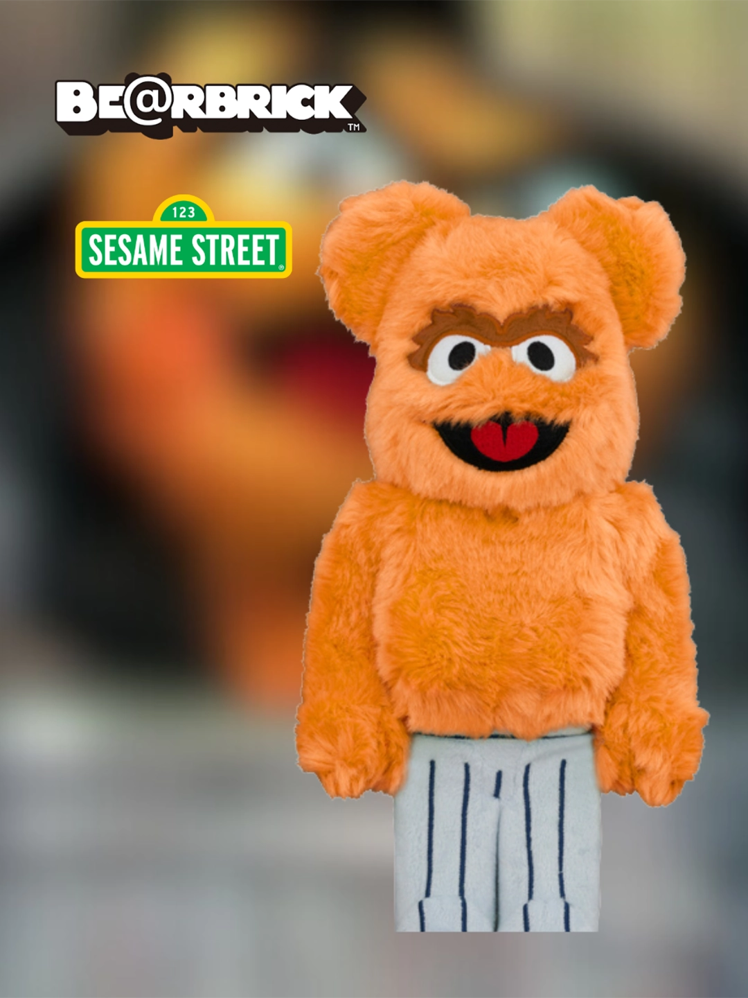 Bearbrick Oscar The Grouch ( The Original Orange Fur Costume