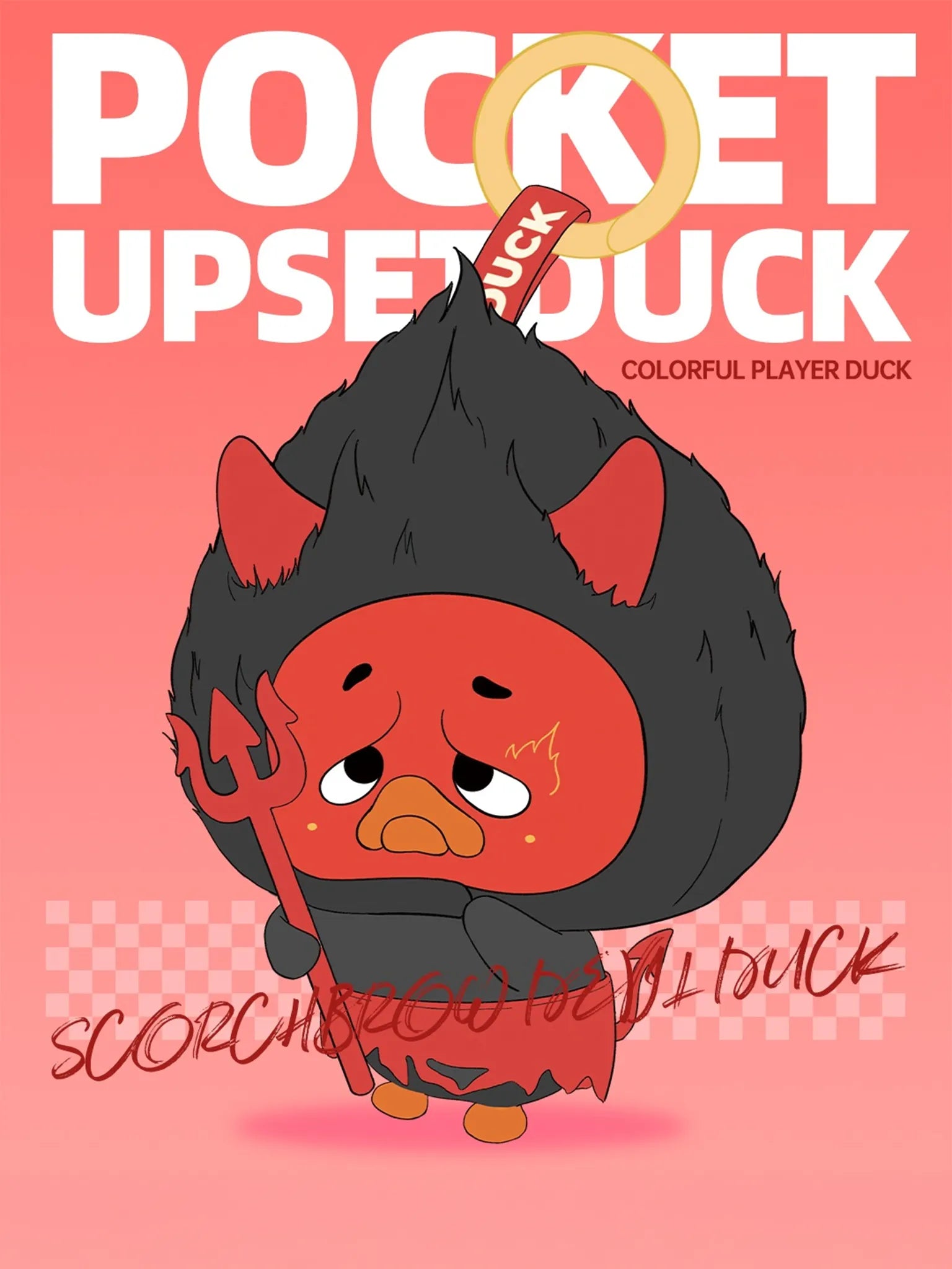 Upset Duck Pocket Colourful Player Duck Plush Keychain Blind Box