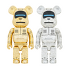 Bearbrick Sorayama x Baby Milo(R) 100% & 400% Gold Ver./Silver Ver. Set  (3 Pcs per Set)